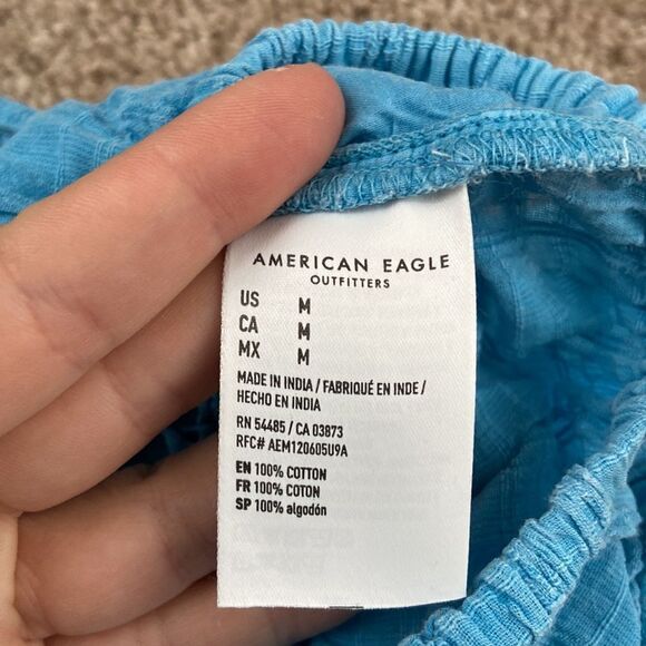 American Eagle Cotton Cropped Peasanty Blouse size Medium - Picture 4 of 7